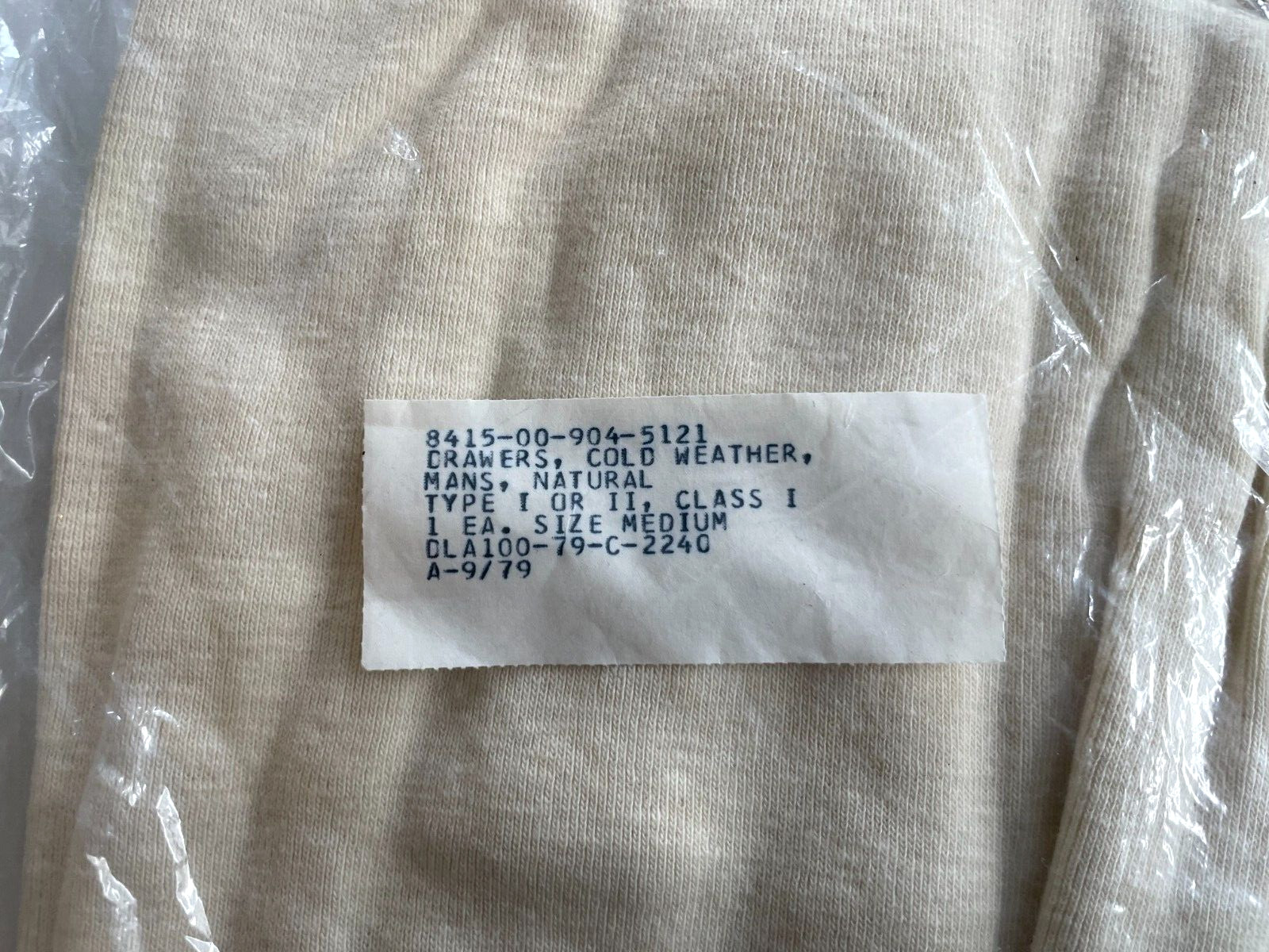 NEW ARMY ISSUE COLD WEATHER WINTER WOOL BLEND LONG JOHN DRAWERS (MED.) (N.I.B.)