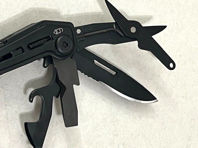Flissa Multitool Plier Black FOLDING Pocket Tools WITH Sheath - Excellent