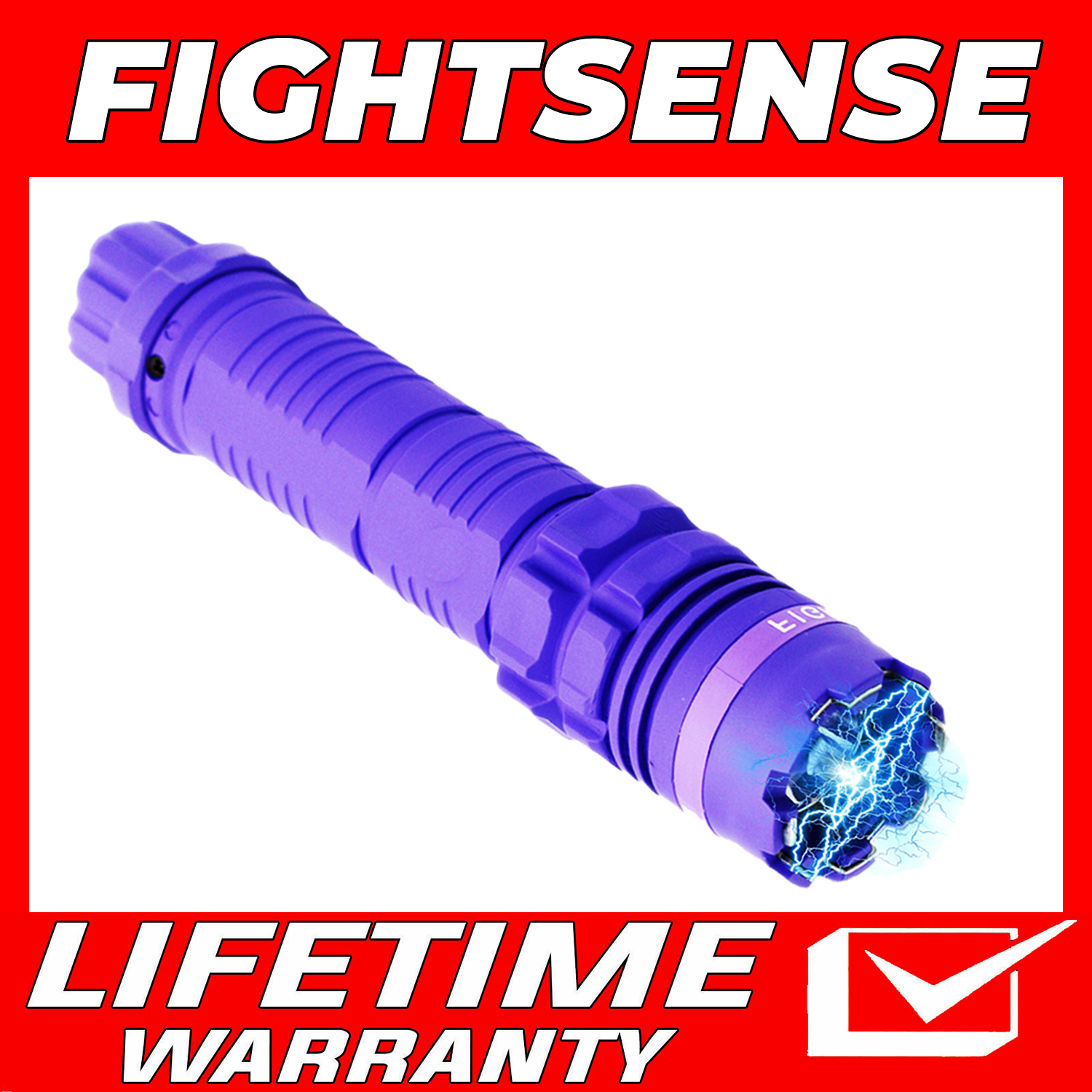 High Voltage Stun Gun for Self Defense with LED Flashlight, Purple