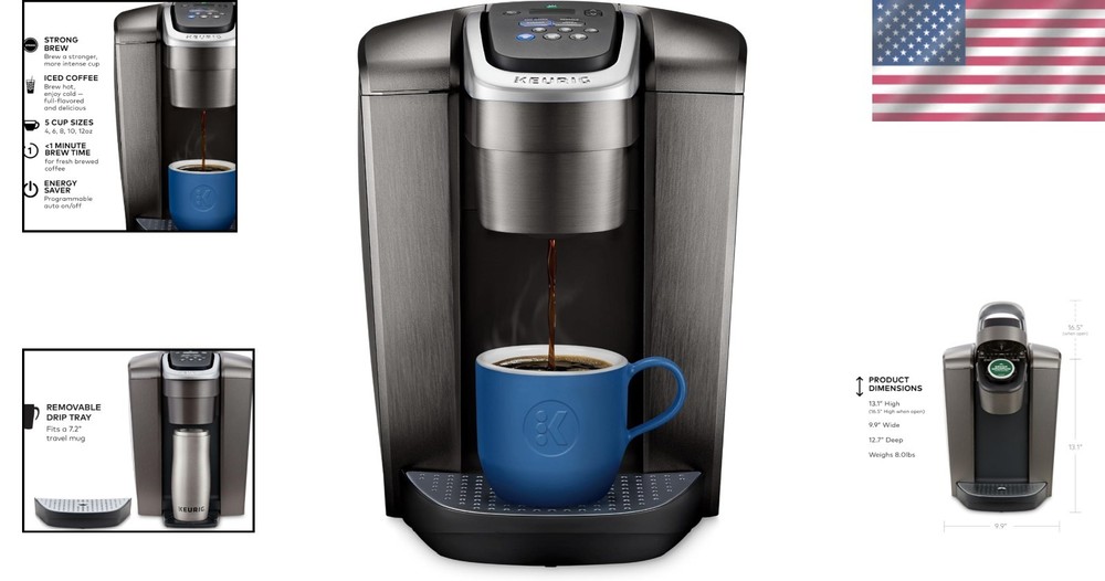 Versatile K-Elite Single Serve K-Cup Coffee Maker - Customizable Brew Experience
