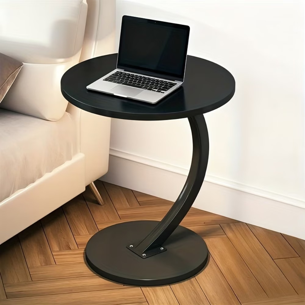 Lightweight Bedside Table Indoor/Outdoor Table Metal Frame Space-Saving