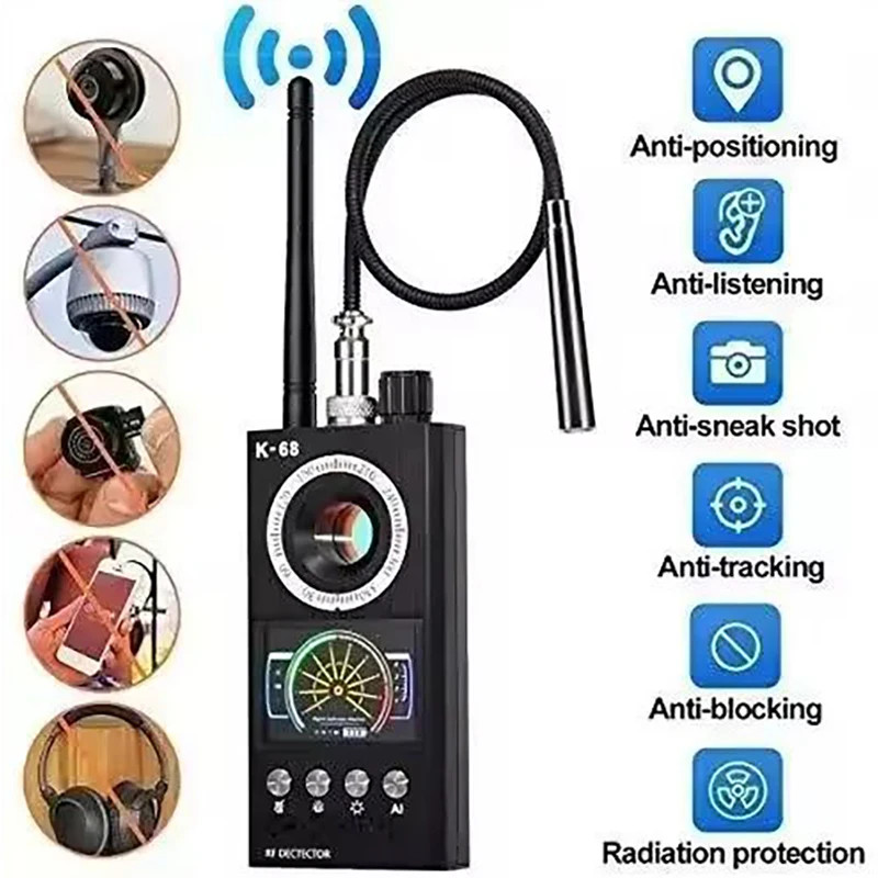 Professional Anti Spy Camera Detector K68 Bug Scanner Security Protection RF Sig