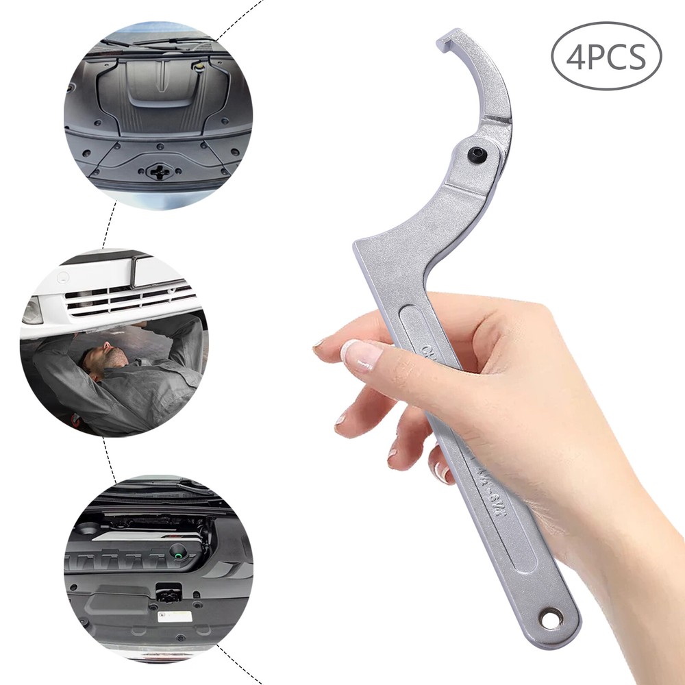 4pcs Nuts Spanner Wrench C Pin Spanner Hook Wrench Tool Kit Assy Set Adjustable