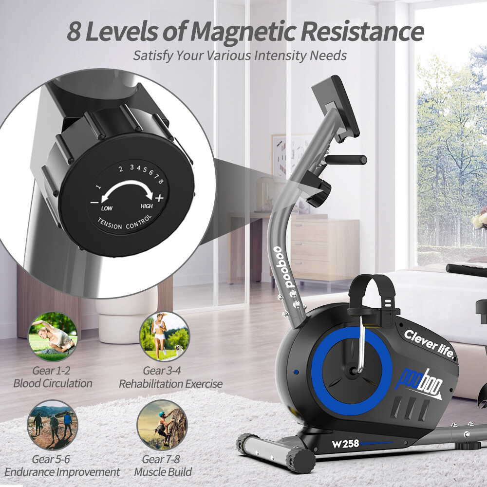 Recumbent Exercise Bike Cardio Elliptical Stationary Bicycle Exercise Machine