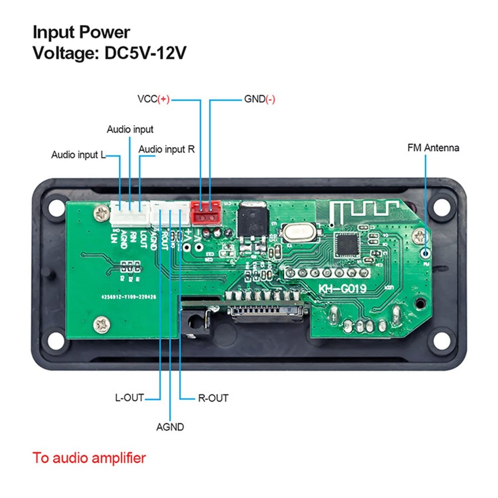12V Car Audio Bluetooth Mp3 Decoder Board Color Screen Display Bluetooth Vers...