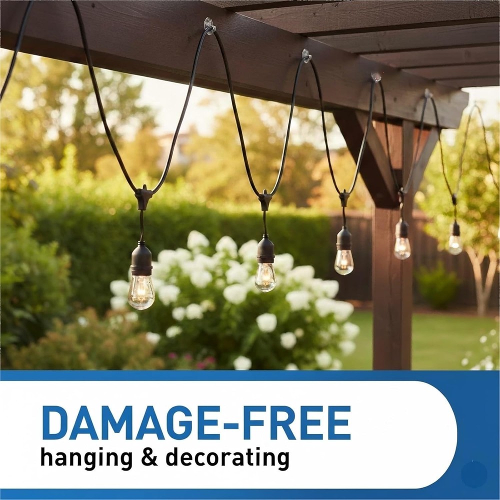 60PCS Light Clips for Outdoor Use Self Adhesive Cable Hooks for String Lights
