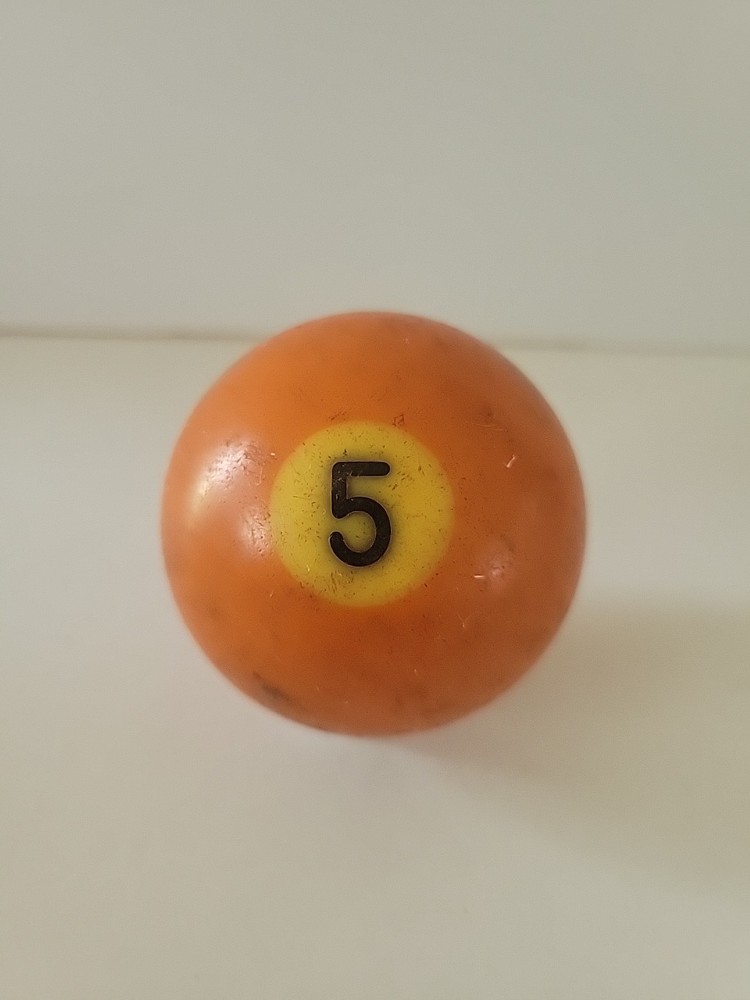 Vintage No. 5 Solid Orange Pool Ball Billiard 2" Replacement (N)