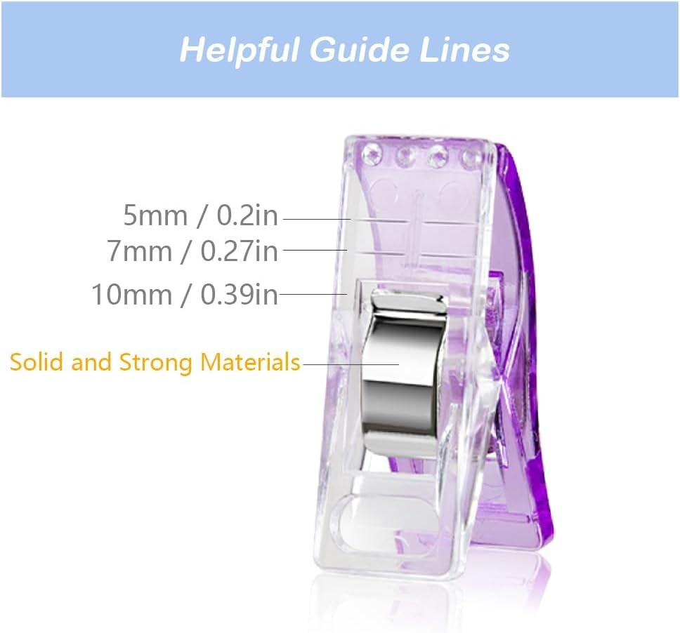 Sewing Clips, 100 Pcs with Plastic Box, Assorted Colors Quilt Clips 100pcs