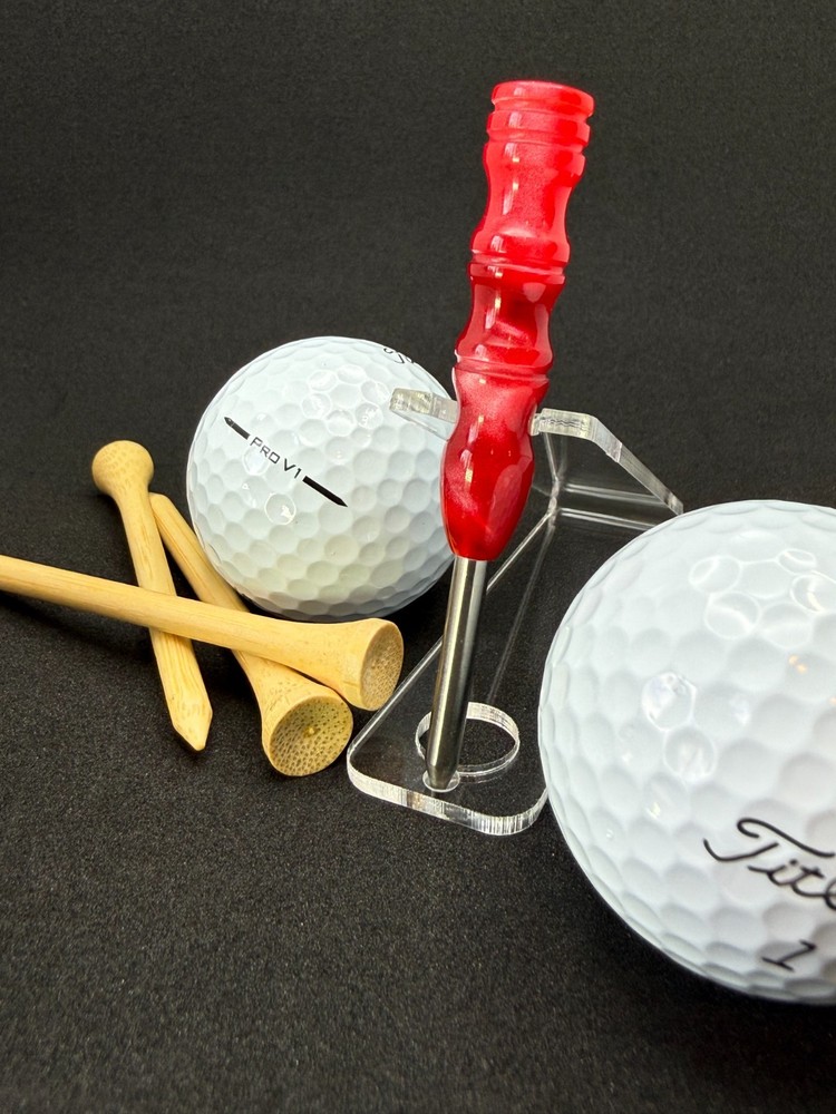 Single prong titanium divot tool - Red Hot (Slim)