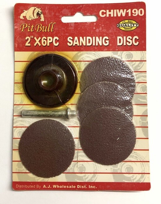 2" 6pc Sanding Disc Set w/ Backing Pad Coarse Discs  NEW