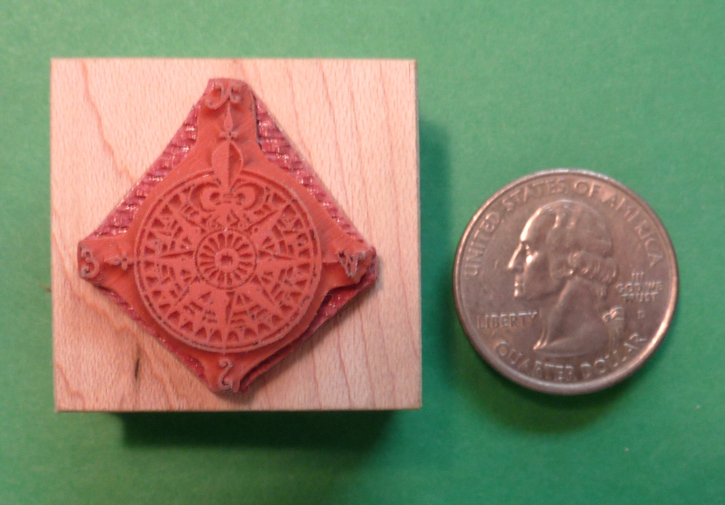 Compass - Map - Wood Mounted Rubber Stamp for classroom or geocaching