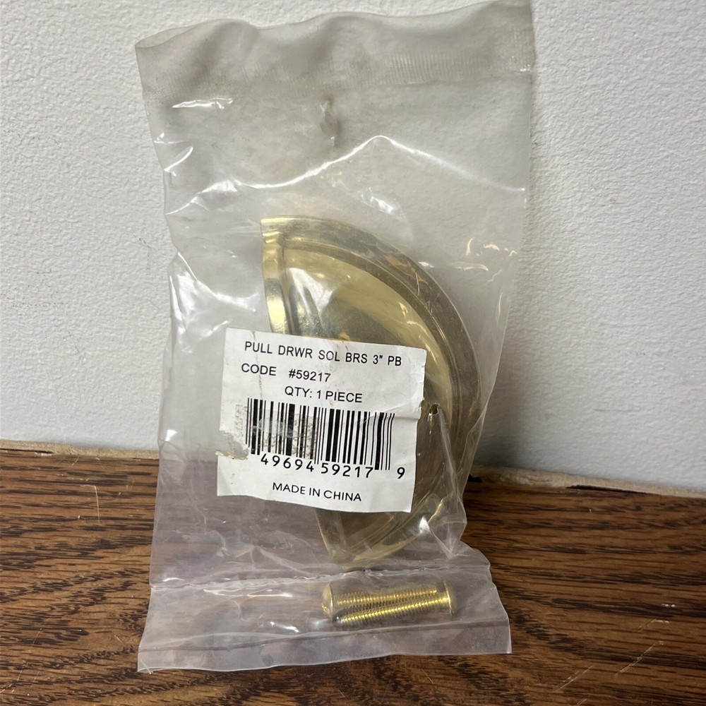 Ultra Hardware #59217 Solid Brass Drawer Pull 3” Center Polished Brass Finish