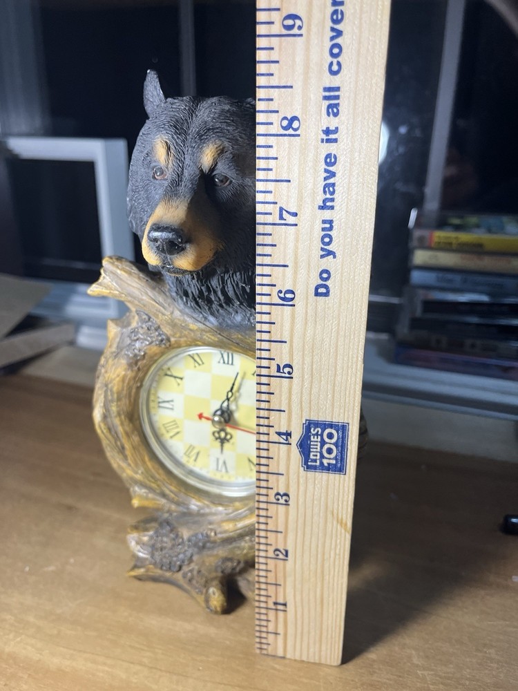 Black Bear Battery Operated Clock (Ŵorks) 9.5"high