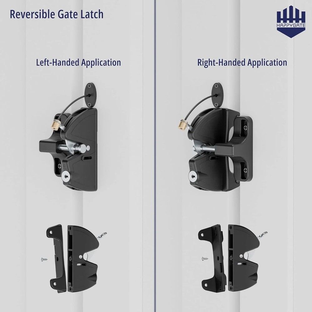 Key Lockable Two Sided Gate Latch, Outdoor Fence Gate Lock Double Sided Gate Lat
