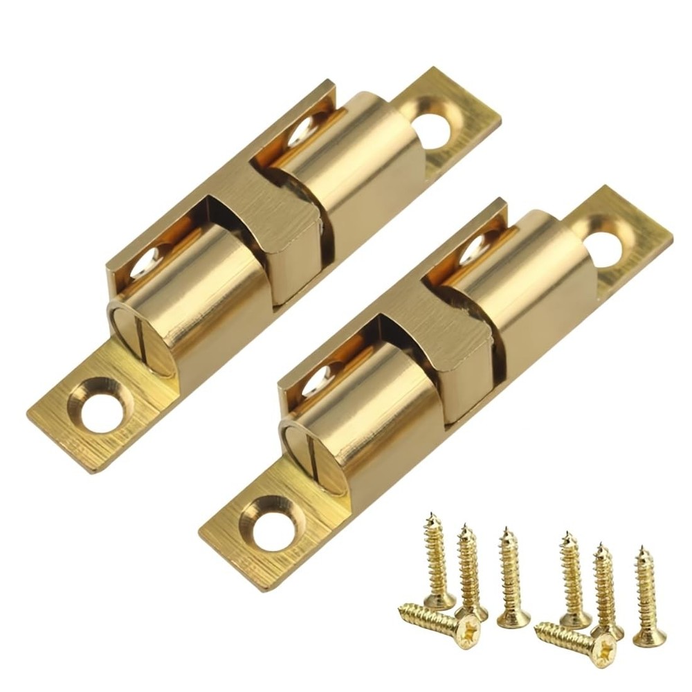 Double Ball Tension Roller Catch Latch, 2"/ 70mm Solid Brass Hardware Fitting...