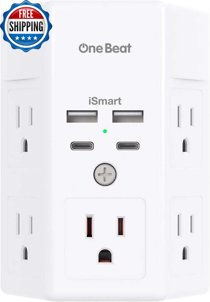 Multi Plug Outlet Surge Protector 5 Outlet Extender with 4 USB Charging...