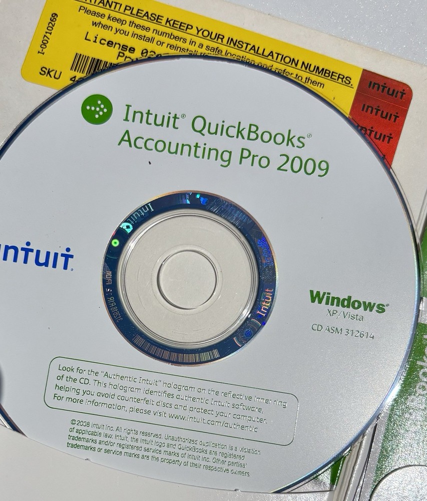 INTUIT QUICKBOOKS PRO 2009 FOR WINDOWS FULL RETAIL US VERSION