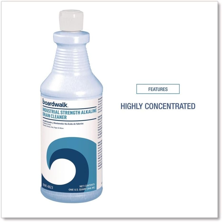 Effective Alkaline Drain Cleaner 32 oz - Unscented Solution for Stubborn Clogs