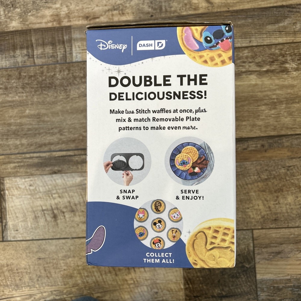Disney Dash Stitch MultiMaker Double Waffle Maker System Stitch New