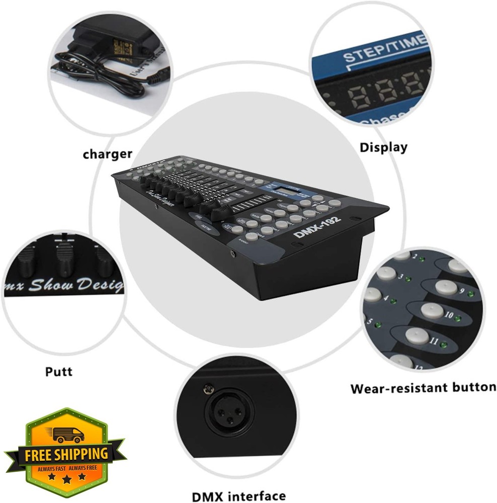 SHEHDS 192 Channel DMX Controller DJ Stage Light Console LCD
