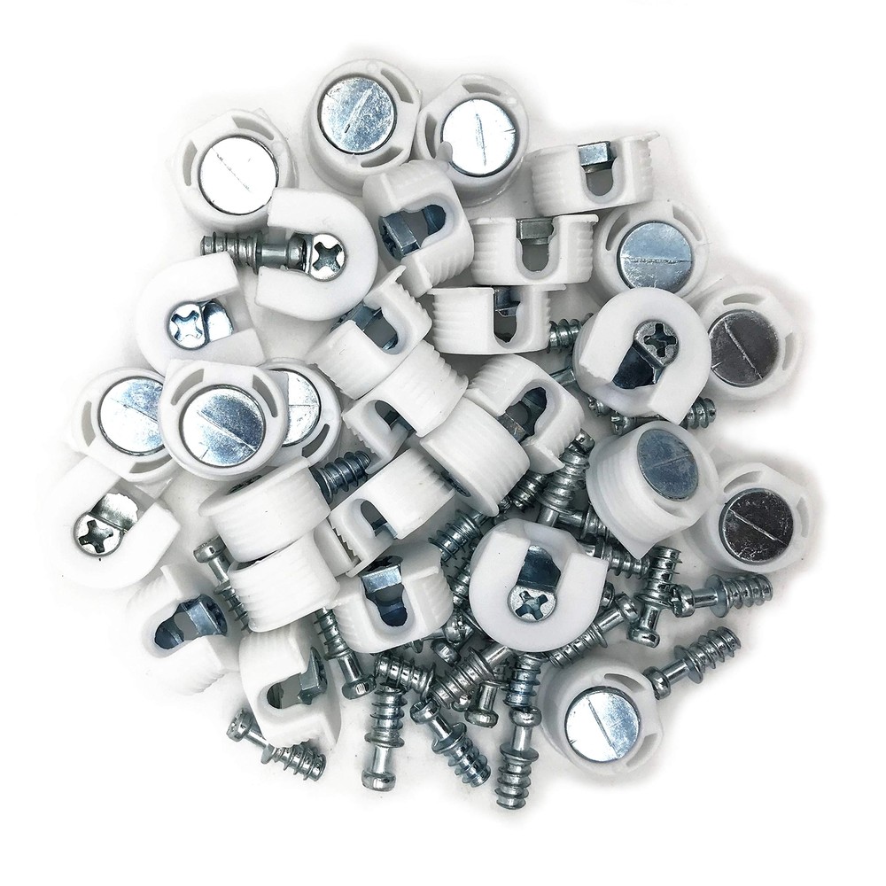 30 Pieces Shelf Support Holder White Pin Peg with Screws