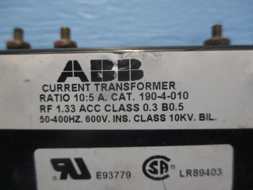 ABB 190-4-010 Current Transformer Ratio 10:5A CT