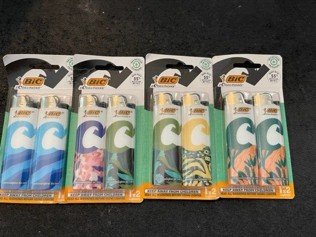 BIC Ecolutions Lighter, Made with Recycled Metals, Assorted, 8 lighters total