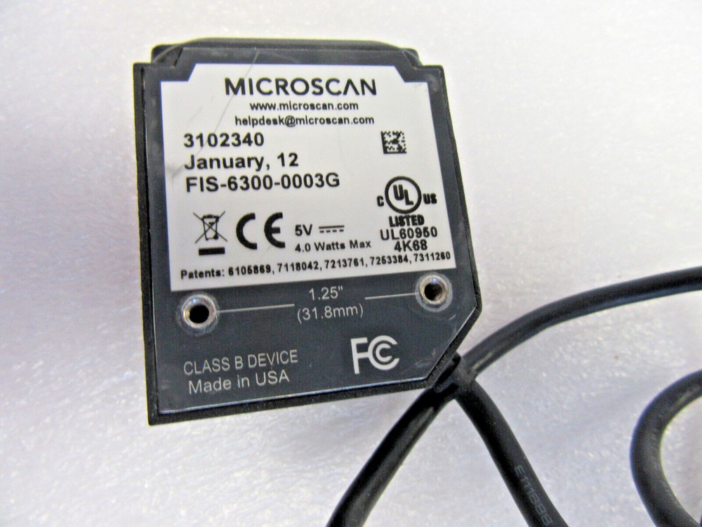Microscan Quadrus Mini Fixed Barcode Scanner P/N FIS-6300-0003G
