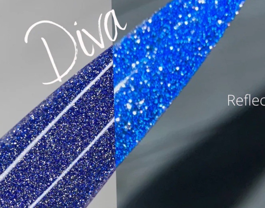 Ritzy Dips Nail Dip Powder Diva Reflective Glitter Dark Bright Solid Blue