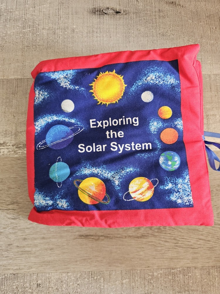 Exploring The Solar System Outer Space Fabric Panel Quilted Book Educational G20
