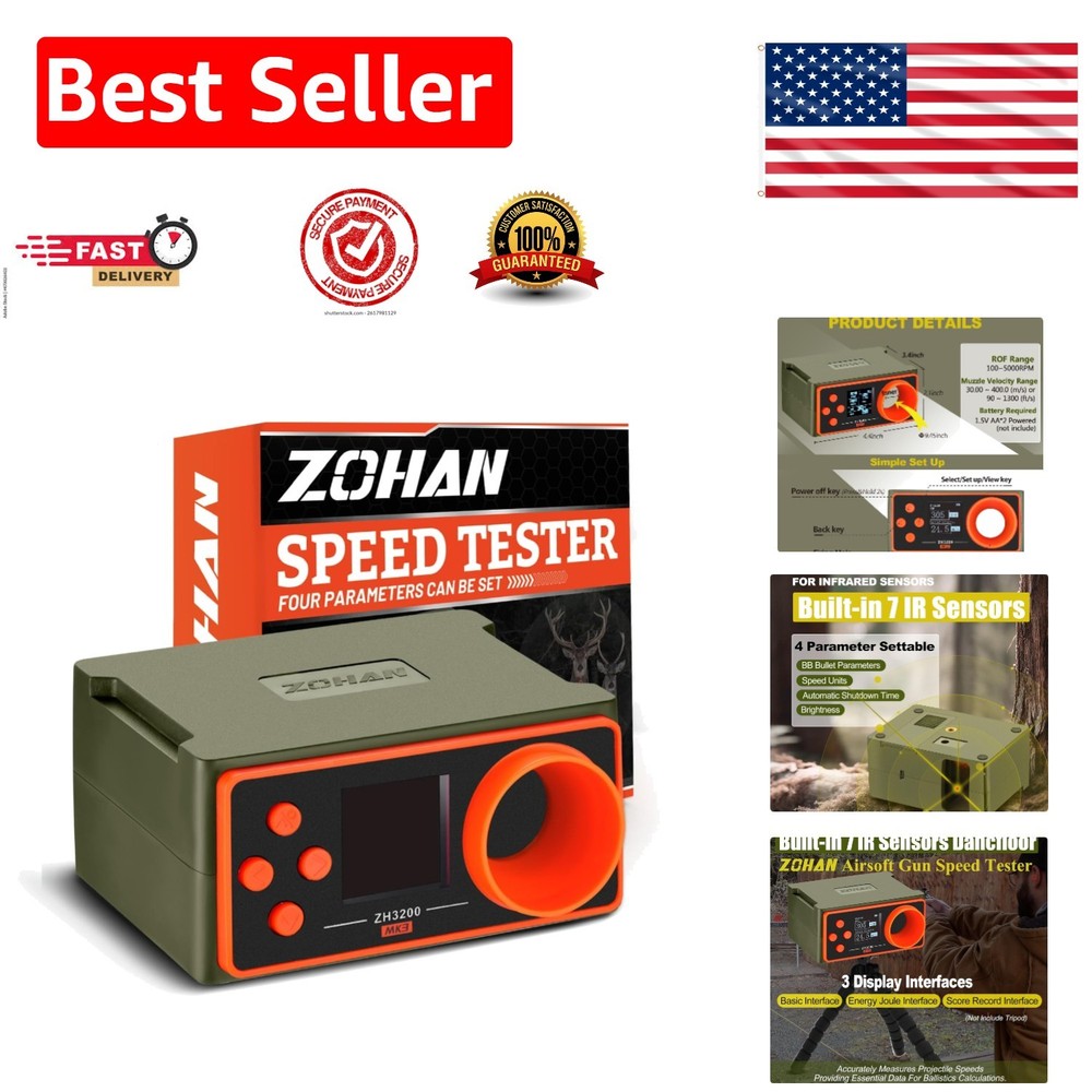 Versatile BB Speed Tester with Self-Calibrating Tech - Effortless Shooting Setup