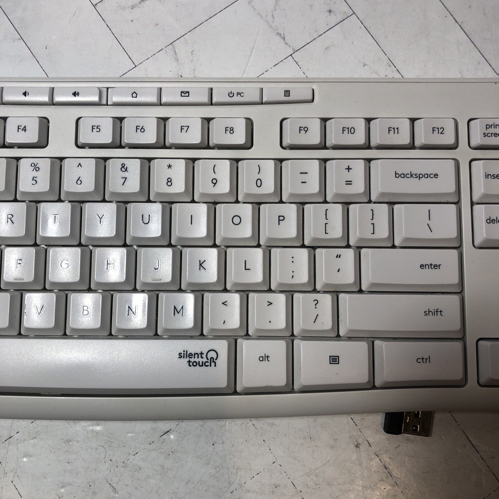 Logitech K295 Silent Touch Wireless Keyboard White w Receiver Dongle