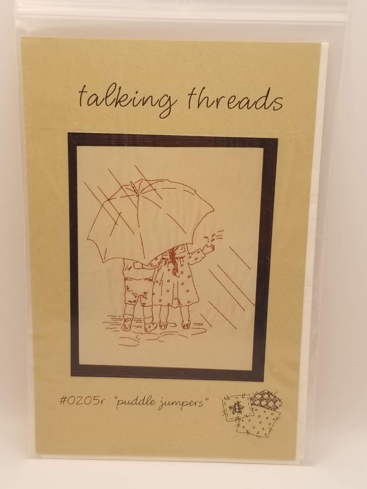 NIP! Puddle Jumpers Embroidery Pattern by Talking Threads - Red work Design!