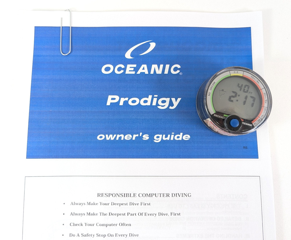 Oceanic Prodigy Scuba Dive Computer Puck Module with Manual #5564