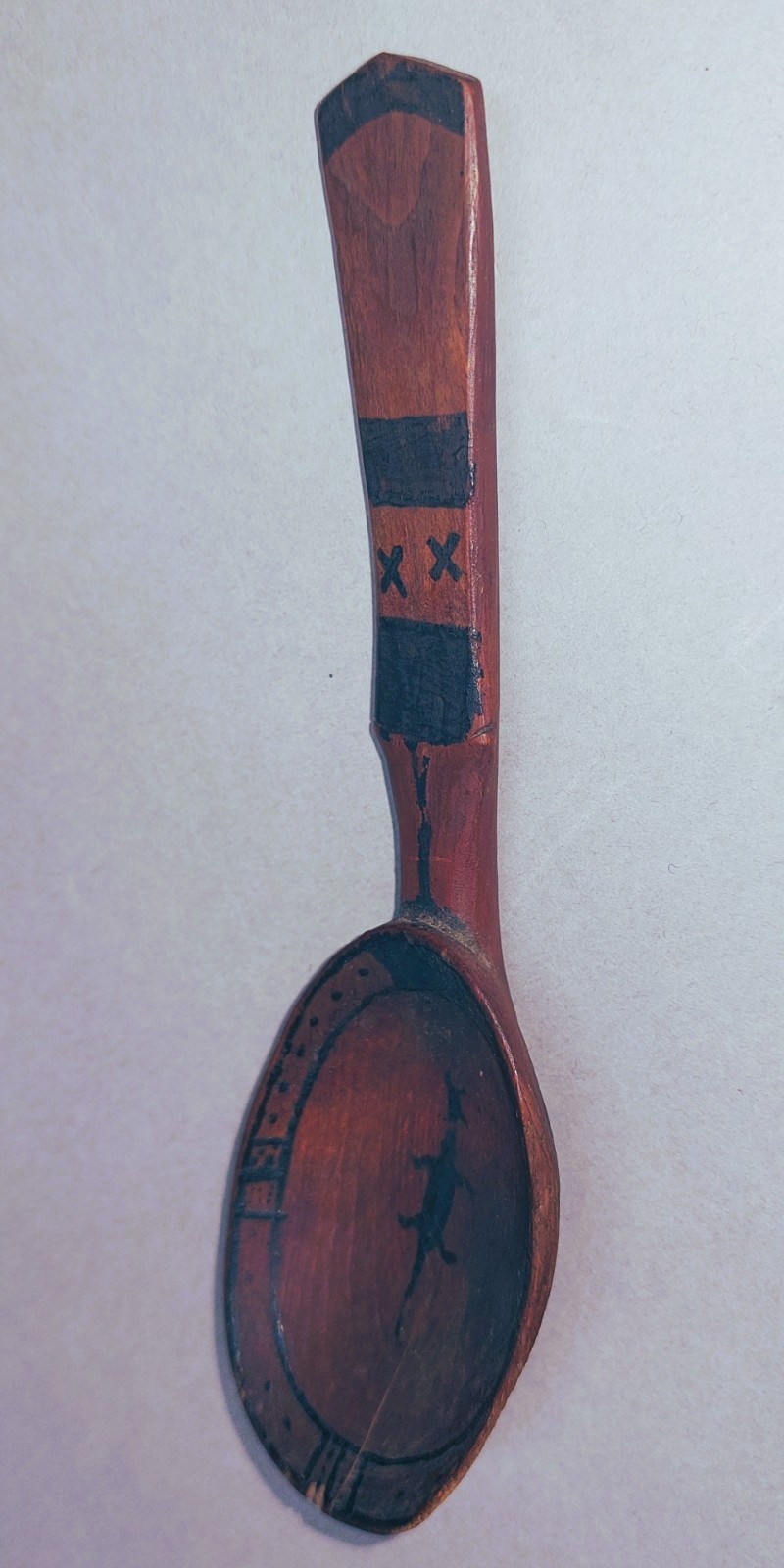 19th C. Northwest Coast Yup'ik spoon with the figure of a serpent in bowl