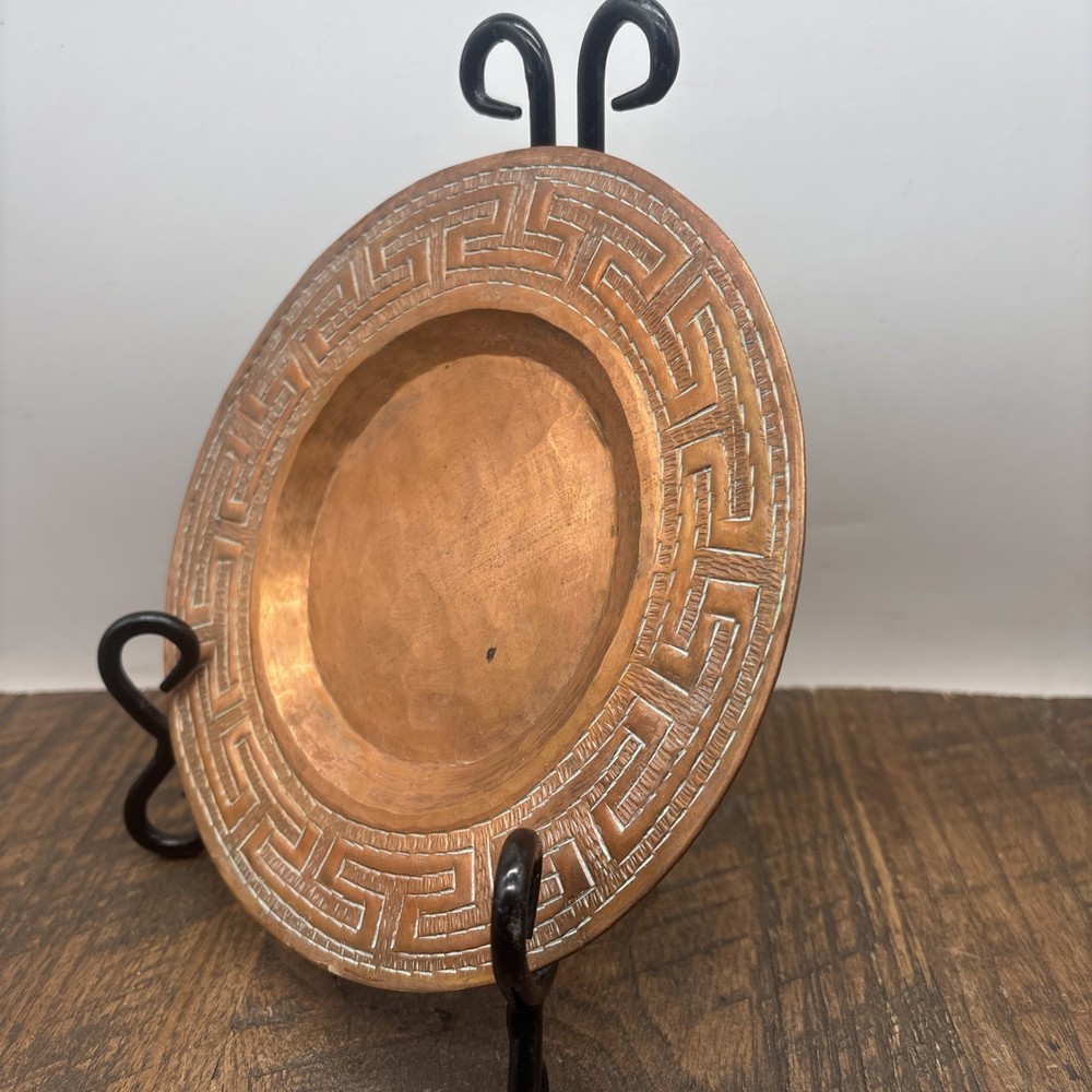 Vtg Hand Hammered Solid Copper Dish Antique 7”