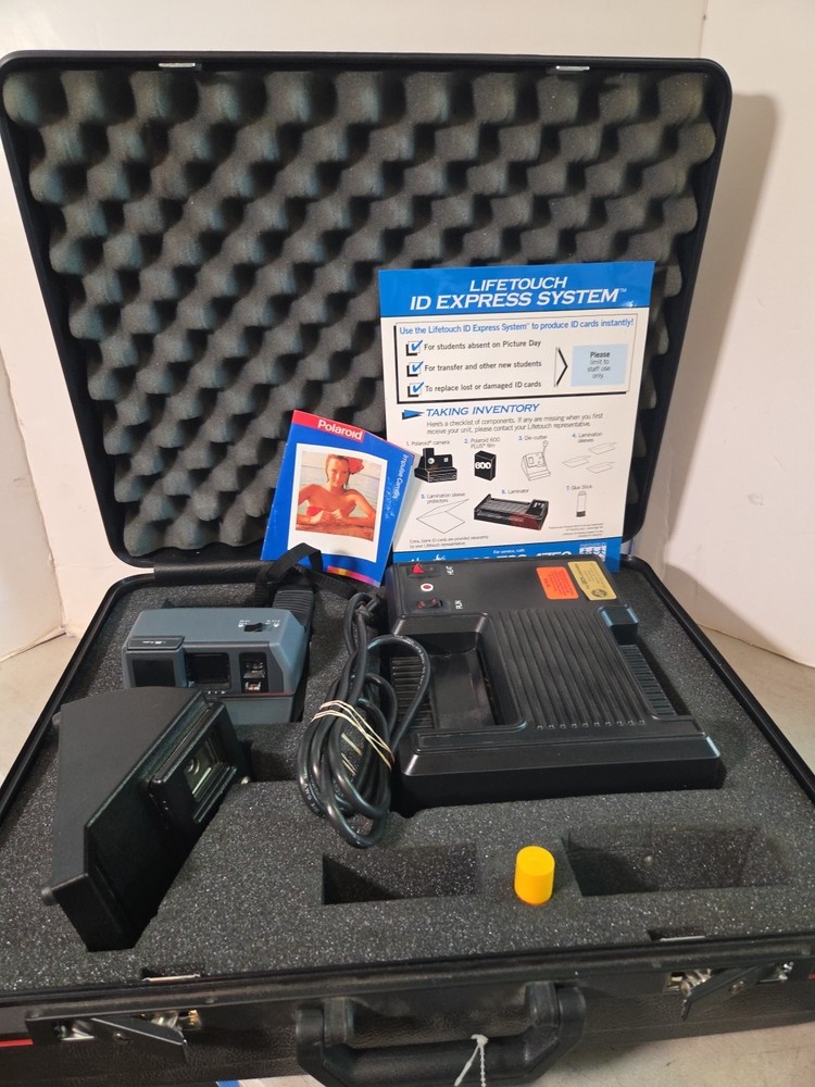 1990's Lifetouch ID Express System W/ Polaroid Impulse, Laminator, Cutter & Case