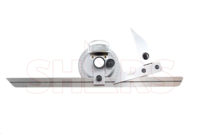 360 UNIVERSAL BEVEL DIAL PROTRACTOR 6" 12" BLADES SATIN #