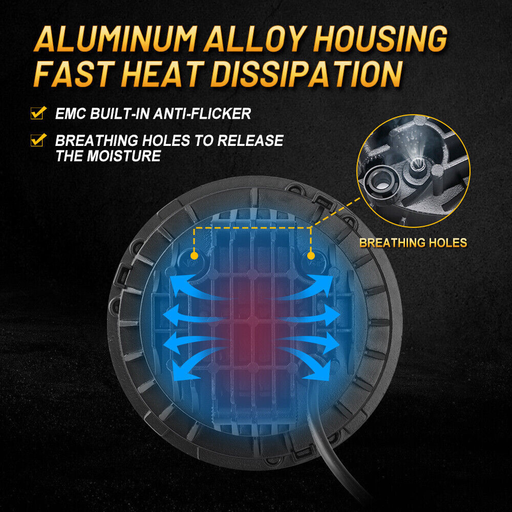 7" inch LED Headlight Hi Lo + Bracket Mounting Ring For Harley Street Glide FLHX