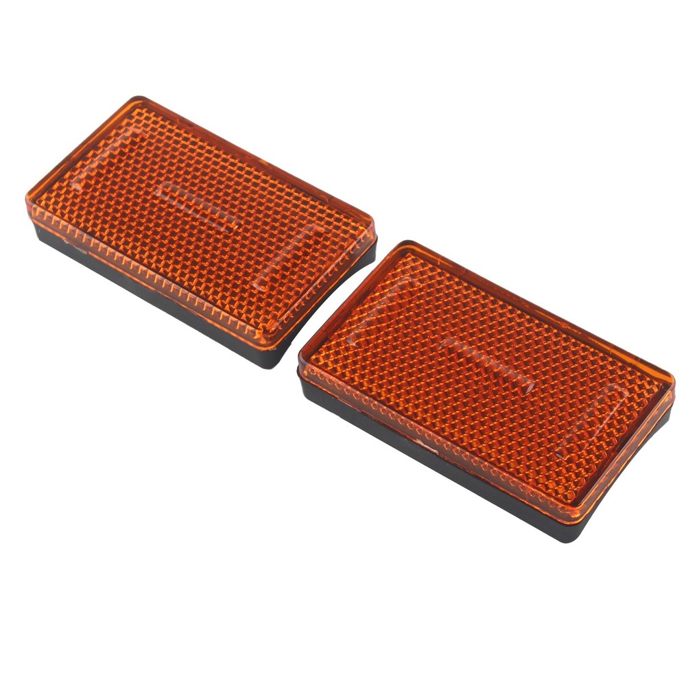Universal Amber Front Fork Reflector Rectangle For Most Motorcycles ATV Bikes
