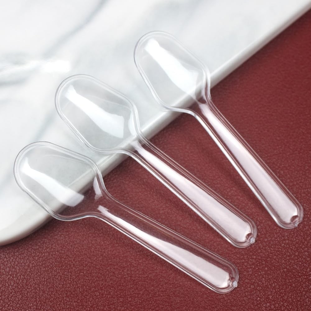 1000 PCS Clear Spoons, Mini Plastic Sampling Spoons for Dessert Yogurt Party