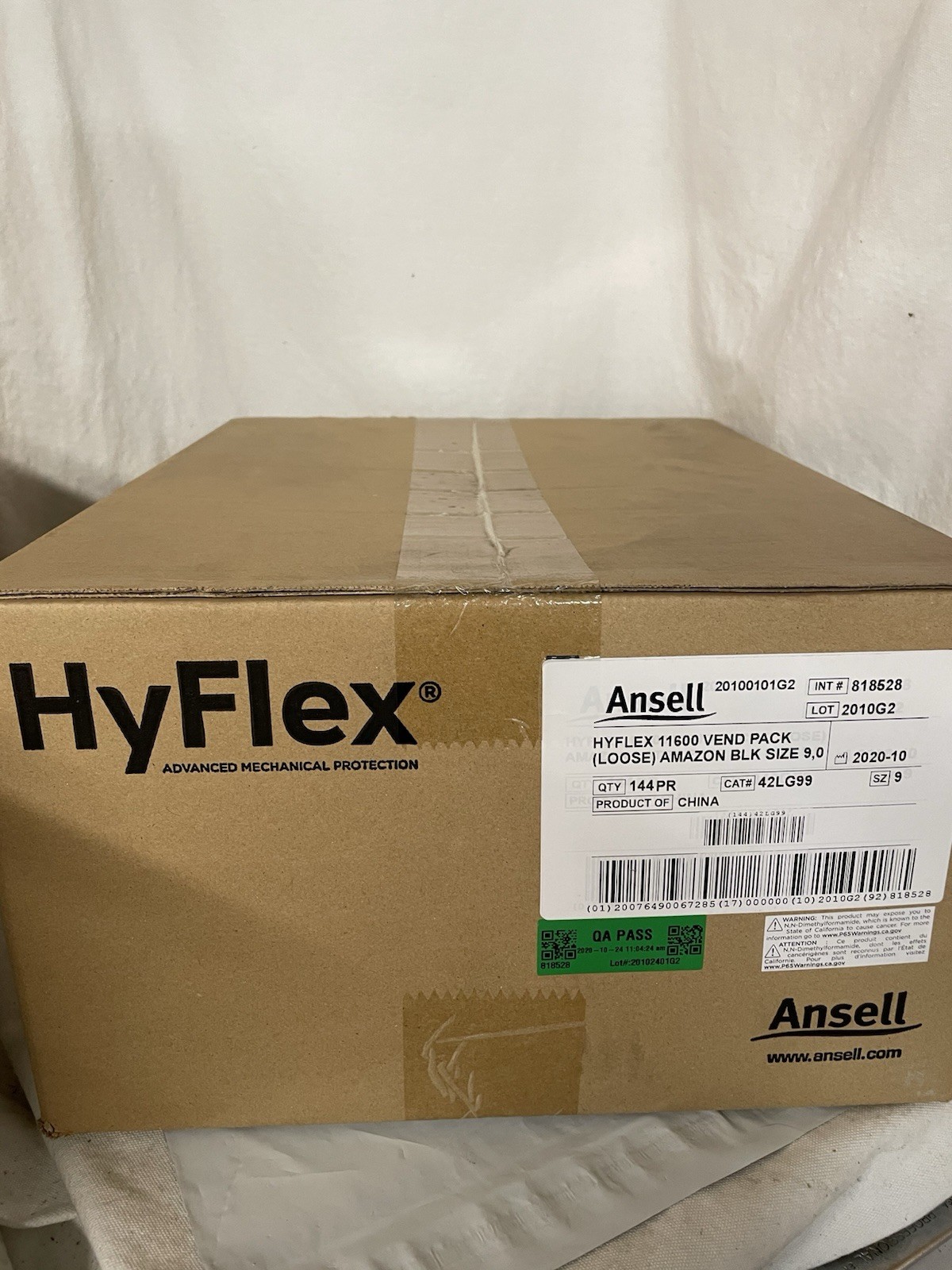 (144) Pair Ansell HyFlex 11-600 Size 9 (Large) Gloves