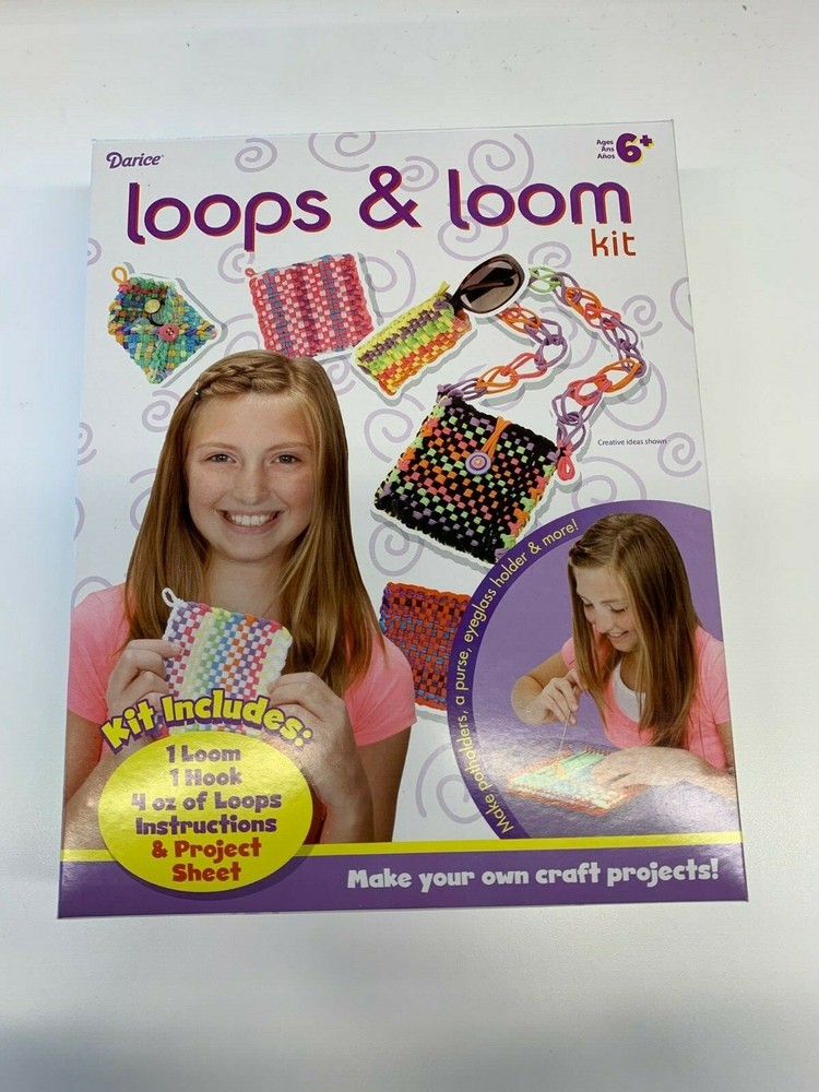 Fabric Loops, Loom, and Hook Kit - DIY Potholder Pack - Plastic Loom Metal Hook