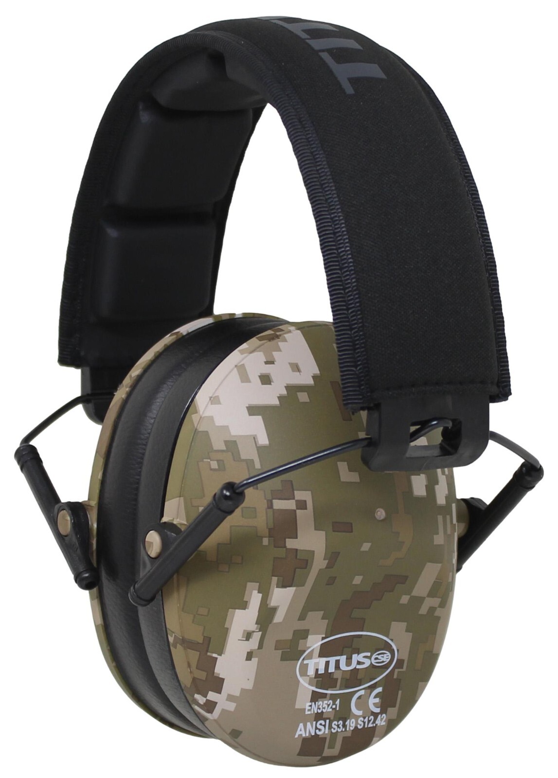 TITUS Shooting Gun Range Noise Reduction Ear Muffs High 34 NRR Protection Slim