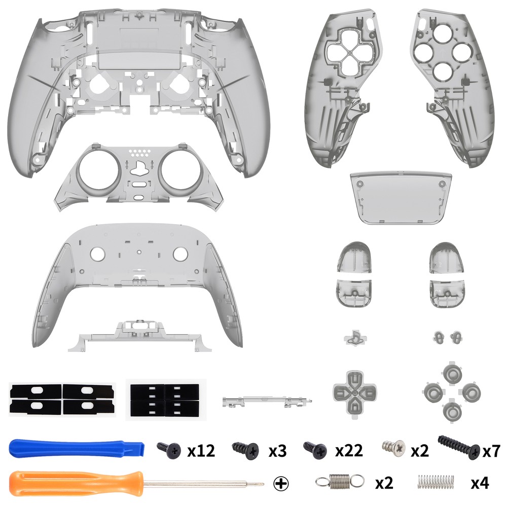For PS5 Edge Controller Full Set Housing Shell Buttons Touchpad Trim Replacement