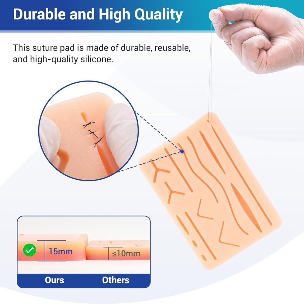 Suture Practice Kit for Medical Students | Complete Set 32 Pieces Include Dur...