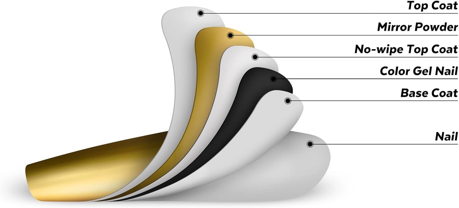 Metallic Chrome Nail Powder Collection - 16 Colors for Elegant Nail Decoration