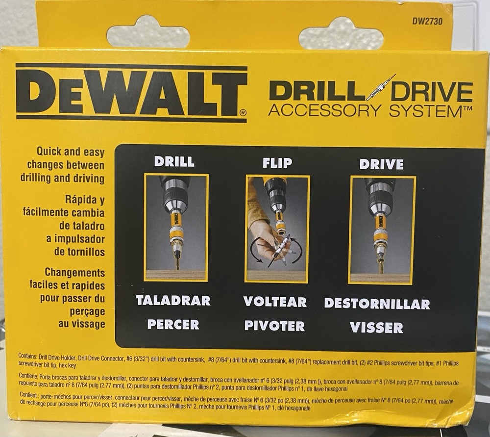 Dewalt DW2730 Drill Driver DrillDrive Accessory System 8 Pieces new