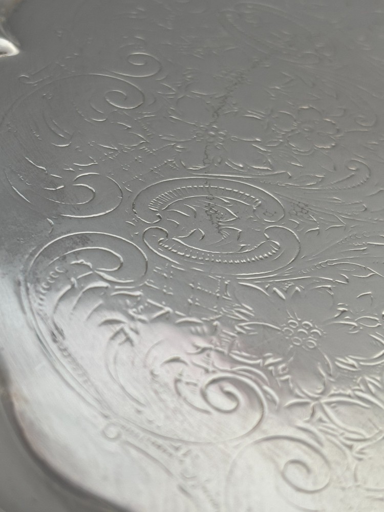 Lot of 2 Vintage Silverplated Footed Trays CASTLETON 4810 and POOLE 3209