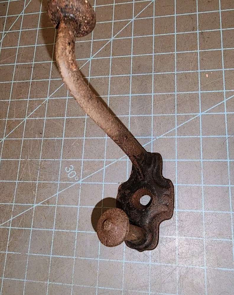 Antique Cast Iron Mushroom Tip Double Coat Hat Hook - gwB1
